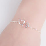 10pcs Heart And Footprint Bracelets For Women Girls Costume Jewelry