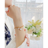 Titanium Steel Pearl Bracelet Women Heart Bracelet Jewelry