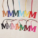 Leather Initial Capital Letter Keychain Backpack Pendant Women Bag Charm