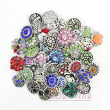 20pcs 18mm Rhinestone Crystal Snap Jewelry Metal Buttons