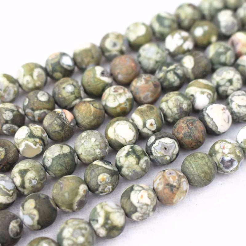 Natural Birdseye Rhyolite Beads 4-12mm Round DIY Jewelry Making