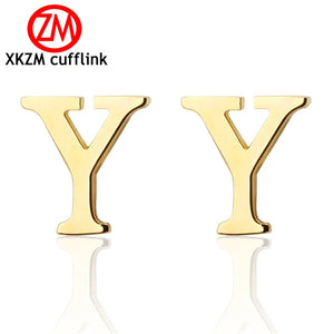 Golden Letter Y Cuff Links Men Accessories