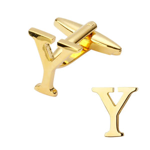 Golden Letter Y Cuff Links Men Accessories