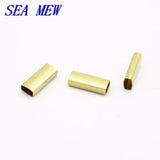 Raw Brass Rectangle Flat Tube Beads for Jewelry Making