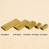 Raw Brass Rectangle Flat Tube Beads for Jewelry Making