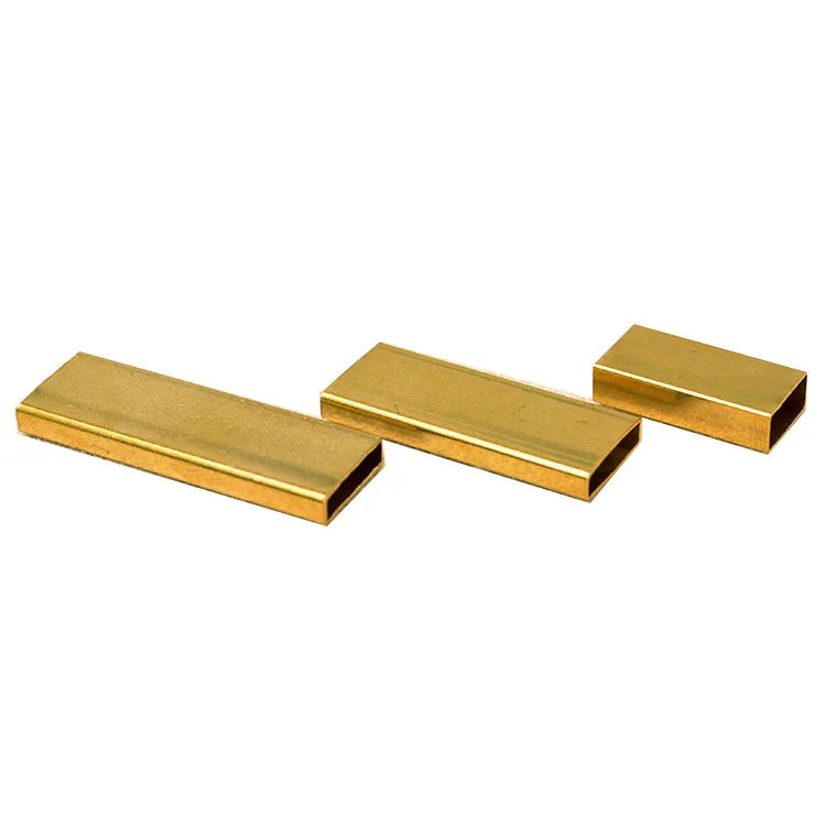 Raw Brass Rectangle Flat Tube Beads for Jewelry Making
