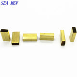 Raw Brass Rectangle Flat Tube Beads for Jewelry Making