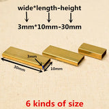 Raw Brass Rectangle Flat Tube Beads for Jewelry Making