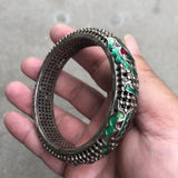 Miao Silver Tibetan Silver Cloisonne Gem Bracelet 60MM