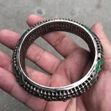 Miao Silver Tibetan Silver Cloisonne Gem Bracelet 60MM