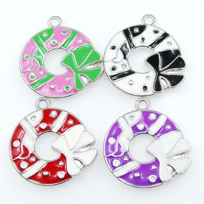 40pcs Christmas Wreath Dangle Charms for DIY Jewelry Making