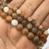 Sunstone Moonstone Round Gem Stone Beads Jewelry DIY 6/8/10MM