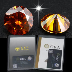 0.5-2.0ct VVS1 Round Cut Moissanite Stone - Red Garnet