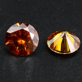 0.5-2.0ct VVS1 Round Cut Moissanite Stone - Red Garnet