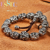 Monkey King Pixiu Head Thai Silver Bracelet