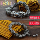 Monkey King Pixiu Head Thai Silver Bracelet