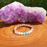 Moonstone Rose Quartz Women's Bracelet 8 mm Unakite Rosewood Wish Love Lucky