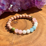 Moonstone Rose Quartz Women's Bracelet 8 mm Unakite Rosewood Wish Love Lucky