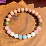 Moonstone Rose Quartz Women's Bracelet 8 mm Unakite Rosewood Wish Love Lucky
