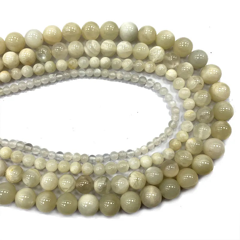 Moonstone Round Gem Stone Beads Jewelry Making DIY Charms 15''