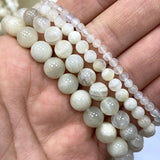 Moonstone Round Gem Stone Beads Jewelry Making DIY Charms 15''