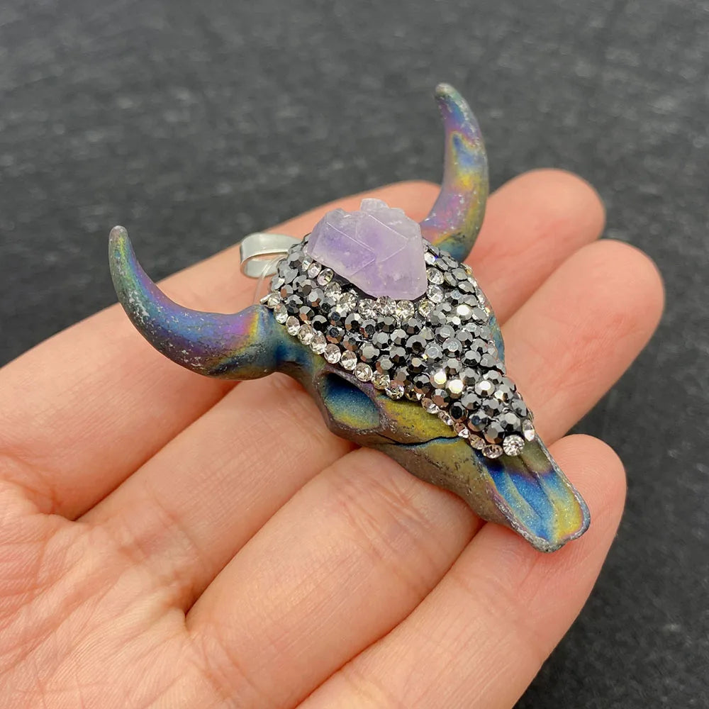 Bull Head Pendant Acrylic Jewelry Making DIY Beaded Decoration