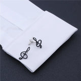 Music Symbol Cufflinks with Crystal Enamel Jewelry