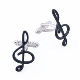 Music Symbol Cufflinks with Crystal Enamel Jewelry