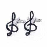 Music Symbol Cufflinks with Crystal Enamel Jewelry