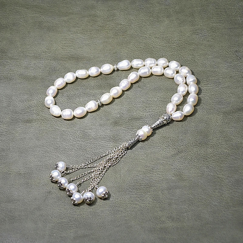 Muslim Taisbyha 33 Freshwater Pearl Rosary 9mm Corn Large Pearl