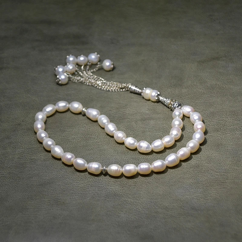 Muslim Taisbyha 33 Freshwater Pearl Rosary 9mm Corn Large Pearl