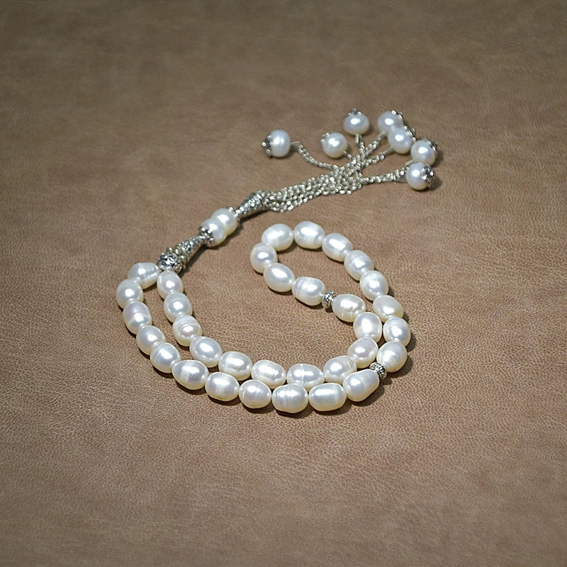 Muslim Taisbyha 33 Freshwater Pearl Rosary 9mm Corn Large Pearl