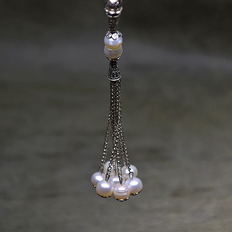 Muslim Taisbyha 33 Freshwater Pearl Rosary 9mm Corn Large Pearl