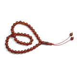 Muslim 45 Bead Dark Red Agate Rosary Subhah Counter