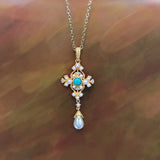 NA709 Fine Woman Bride Party Wedding Gift Cross 18KT Pendant Necklace