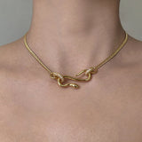European Fine Woman Bride Party Snake 18KT Choker Necklace