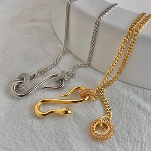 European Fine Woman Bride Party Snake 18KT Choker Necklace