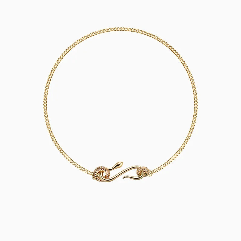 European Fine Woman Bride Party Snake 18KT Choker Necklace