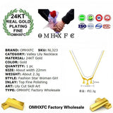 European Fine Woman Lily of the Valley 24KT Necklace