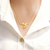 European Fine Woman Lily of the Valley 24KT Necklace