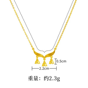European Fine Woman Lily of the Valley 24KT Necklace