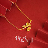 European Fine Woman Lily of the Valley 24KT Necklace