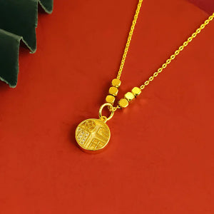 Vintage Round 24KT Necklace European Fine Woman Gift