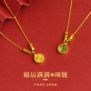 Vintage Round 24KT Necklace European Fine Woman Gift