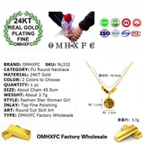 Vintage Round 24KT Necklace European Fine Woman Gift