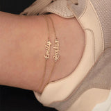 Personalized Old English Letter Name Plated Anklets