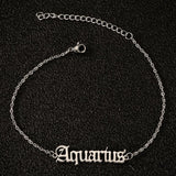 Personalized Old English Letter Name Plated Anklets