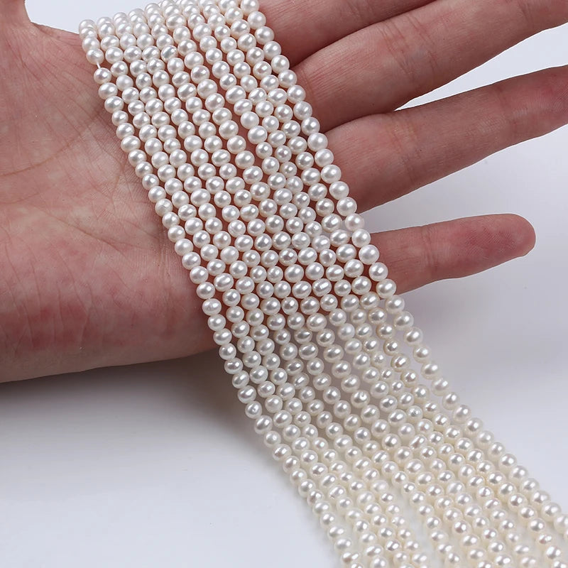 3.5-4mm Natural Freshwater Potato Pearl Strands