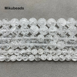 Brazil Crackle Quartz Smooth Round Loose Beads 6mm 8mm 10mm for Jewelry DIY