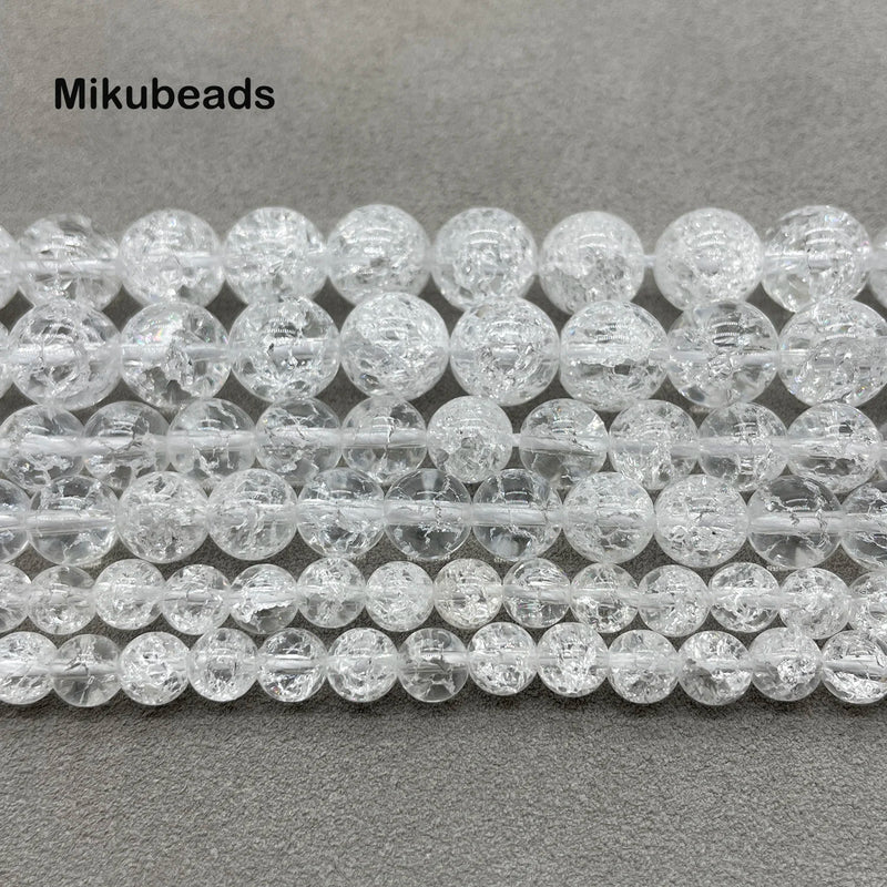 Brazil Crackle Quartz Smooth Round Loose Beads 6mm 8mm 10mm for Jewelry DIY